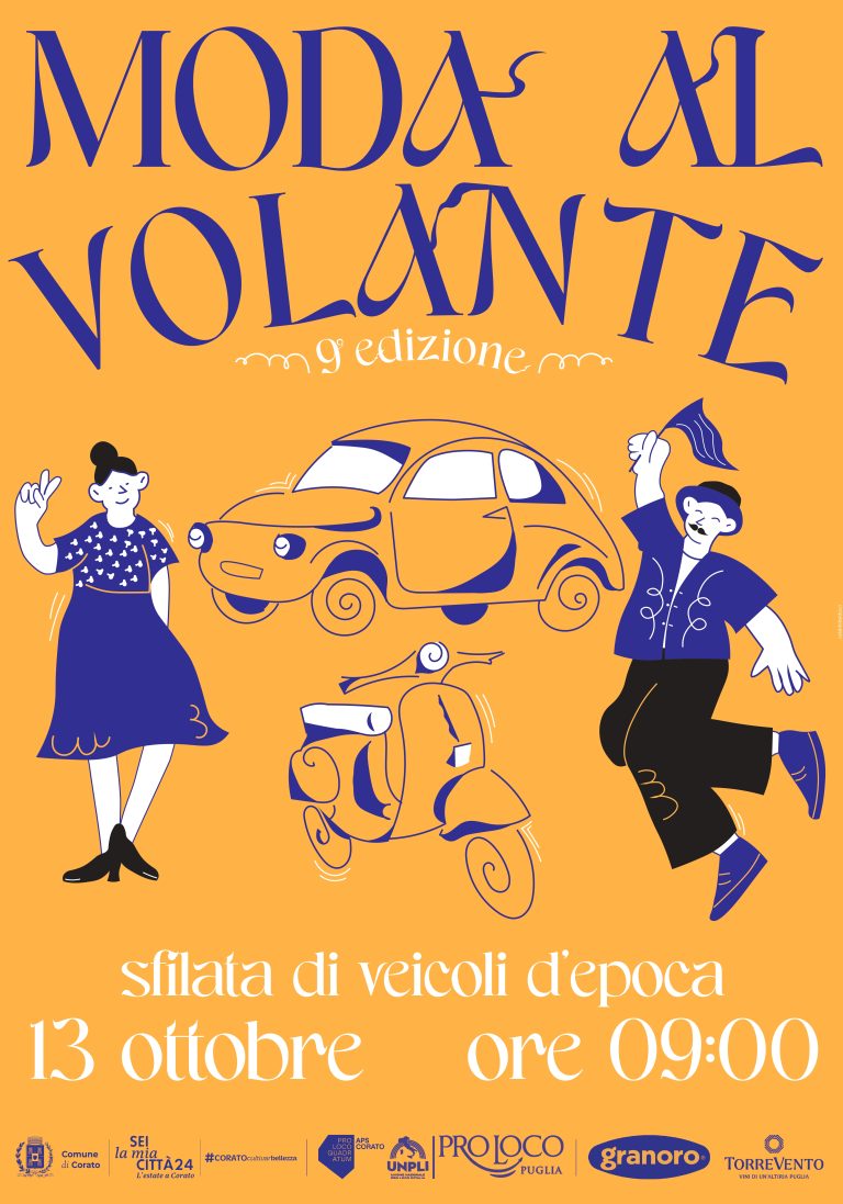 Corato (BA): Iscrizioni aperte: l’edizione n.9 di “Moda al Volante” arriva per le strade di Corato